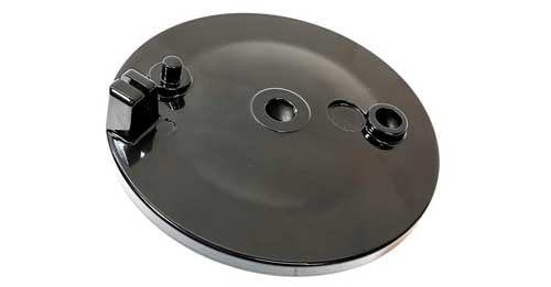 Bremsschild hinten aus Aluminum in schwarz