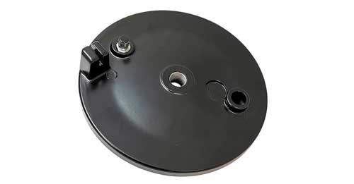 Bremsschild hinten aus Aluminum in schwarz matt