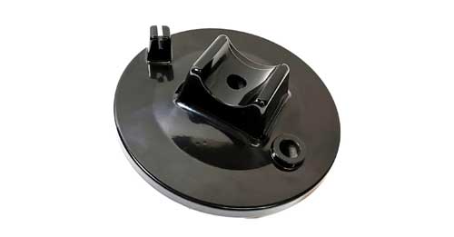 Bremsschild vorn aus Aluminum in schwarz