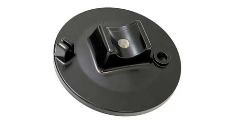 Bremsschild vorn aus Aluminum in schwarz matt