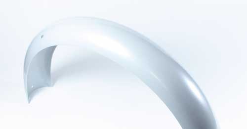 Schutzblech in silbergrau gepulvert original Haltebügel und Bauform